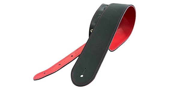 Grande uomo ( グランデ ウオモ )  / ソフトスムースレザー スリムワイド ブラック/レッド（穴10mm）