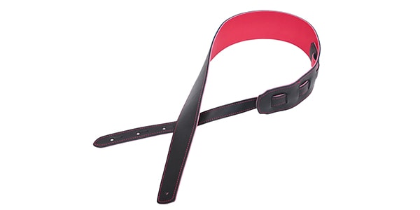 Grande uomo ( グランデ ウオモ )  / ソフトスムースレザー スリムワイド ブラック/レッド（穴6mm）