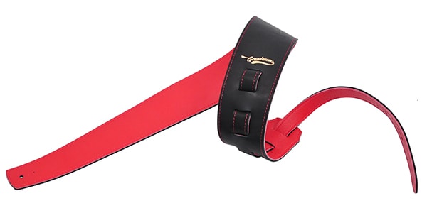 Grande uomo ( グランデ ウオモ )  / ソフトスムースレザー スリムワイド ブラック/レッド（穴6mm）画像2