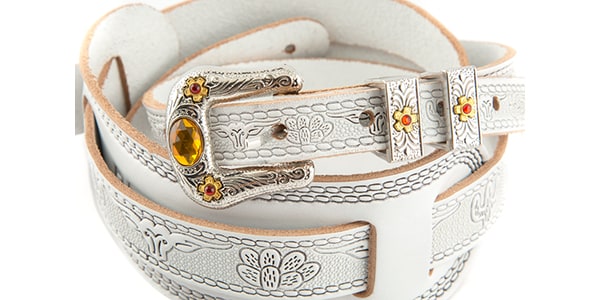 GRETSCH ( グレッチ )  / Vintage Tooled Leather Guitar Strap, White画像4