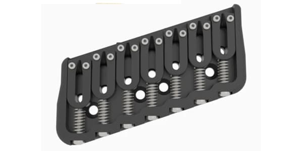 HIP SHOT / 7 String Multi-Scale Fixed Guitar Bridge 18°0.125" Black