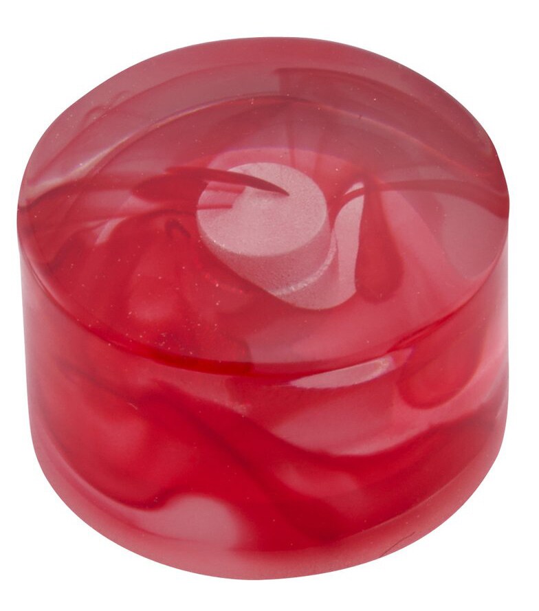 /Haramis Fat Knob, Clear Red Swirl - Single