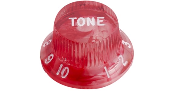 /Haramis Strat Tone Knob, Clear Red Swirl - Single