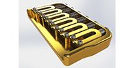 HIP SHOT 6 String Fixed .125 Guitar Bridge Gold