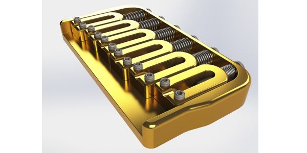 HIP SHOT/6 String Fixed .125 Guitar Bridge Gold