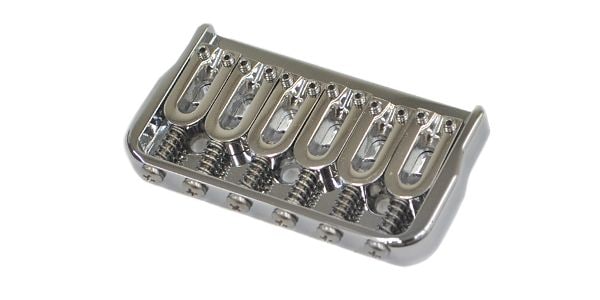 HIP SHOT/6 String Fixed .125 Guitar Bridge Chrome