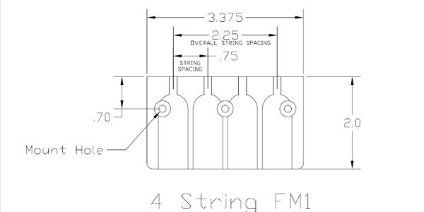 HIP SHOT / 4 string A Style w/Fender Mount No Stg Thru Aluminum Chrome 画像2