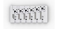 HIP SHOT / 6 String A Style Bass Bridge Brass Chrome .640