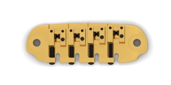 HIP SHOT 4 String D Style Bridge Only Gold .708