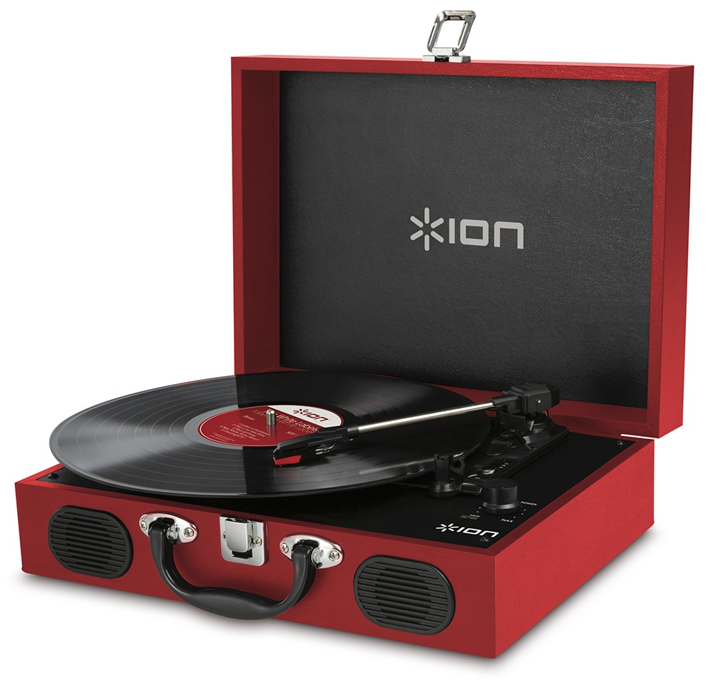 ION AUDIO/Vinyl Transport Red トランク型レコードプレーヤー