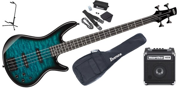 Ibanez ( アイバニーズ ) / GSR280QA-TMS + HD15 エレキベース初心者おすすめ9点セット