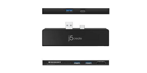 j5 create / 	JCD324B 7in1 mini dock for Surface Pro 7 (Black)画像3