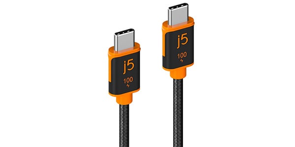 j5 create/JUCX25L18　USB-C to C 充電/通信ケーブル PD 100W対応 1.8m