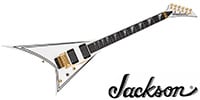 JACKSON / MJ Series Rhoads RR24MG White with Black Pinstripes
