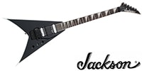 JACKSON JS32 KING V‚ BLACK WITH WHITE BEVELS