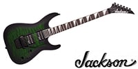 JACKSON JS32Q DKA Dinky Arch Top, Transparent Green Burst