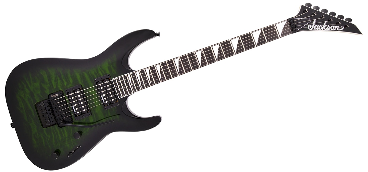 JACKSON/JS32Q DKA Dinky Arch Top, Transparent Green Burst