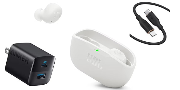 JBL ( ジェービーエル )  / JBL WAVE BUDS 2 WHT ＋Anker USBアダプター＋ケーブル セット