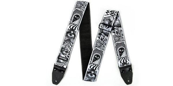 JIM DUNLOP ( ジムダンロップ ) / ILD04 ILOVEDUST Strap Skulls Black/White