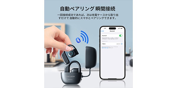 KING LUCKY ( キングラッキー )  / i31pro ホワイト 完全ワイヤレスイヤホン オープンイヤー空気画像9