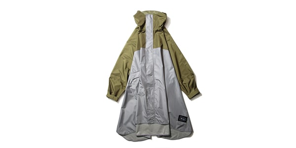 KiU/K163-929 KiU NEW STANDARD RAIN PONCHO カーキ×グレー