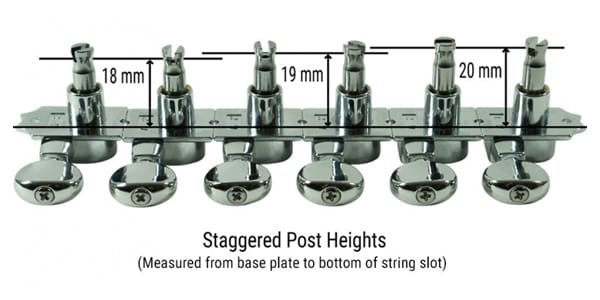 KLUSON / Kluson Revolution 6 In Line Staggered Posts Chrome