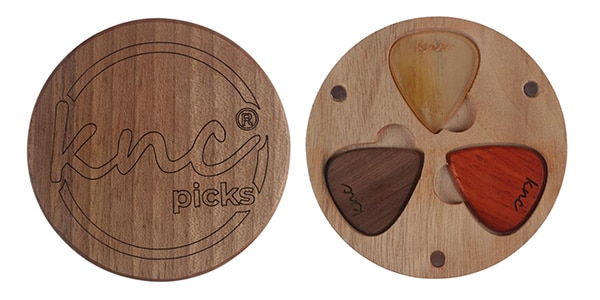 Knc Picks ( ケーエヌシーピックス )  / Jazz Set (3 Picks) with Wooden Box - 3 Pack Guitar Picks