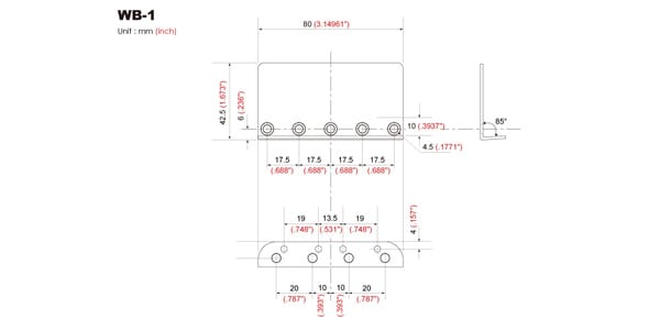 KTS / WB-1 Titanium Bridge Plate for Bass画像3