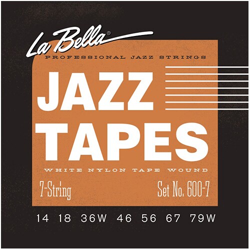 LA BELLA/600-7 Jazz Tapes - White Nylon 7-String 14-79