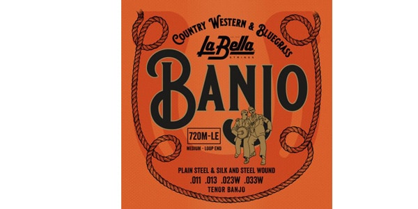 La Bella / 720M-LE Tenor Banjo, Medium, Loop-Ends
