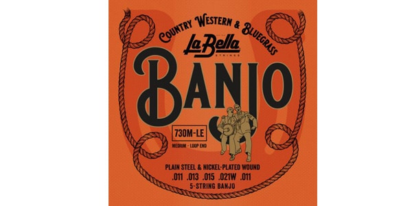 La Bella / 730M-LE 5-String Banjo, Medium, Loop-Ends