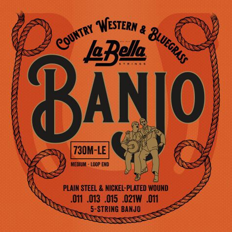 LA BELLA/730M-LE 5-String Banjo, Medium, Loop-Ends