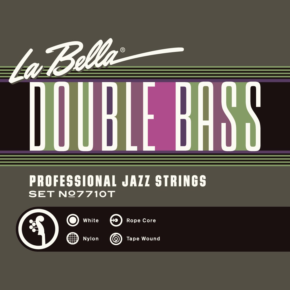 LA BELLA/7710N-BB Double Bass Black Nylon Tape Wound for Baby Bass