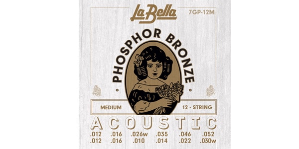 La Bella / 7GP-12M 12-String, Phosphor Bronze - Medium