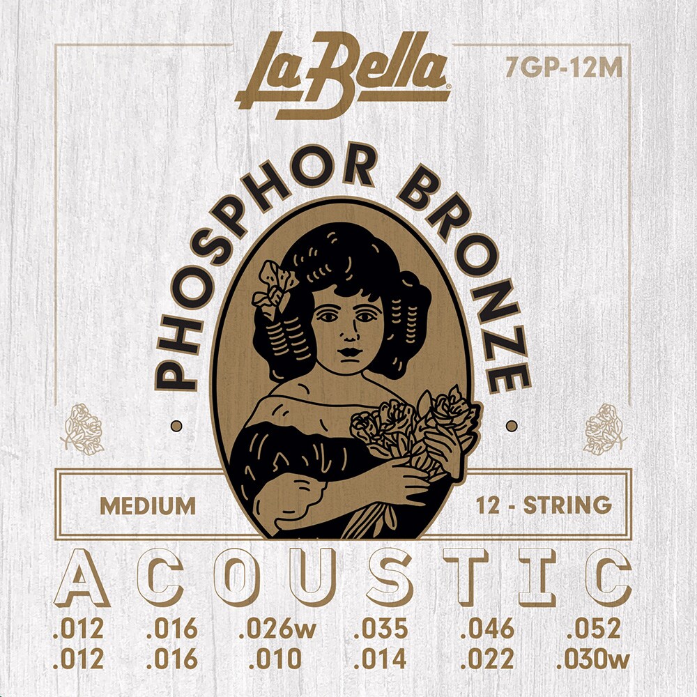 LA BELLA/7GP-12M 12-String, Phosphor Bronze - Medium