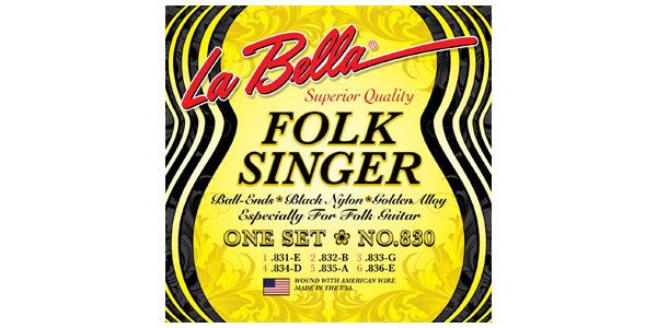 LA BELLA/830 Folksinger Black Nylon