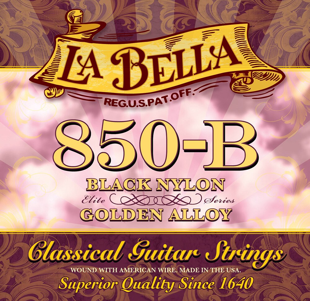 LA BELLA/850B Elite - Black Nylon, Golden Alloy