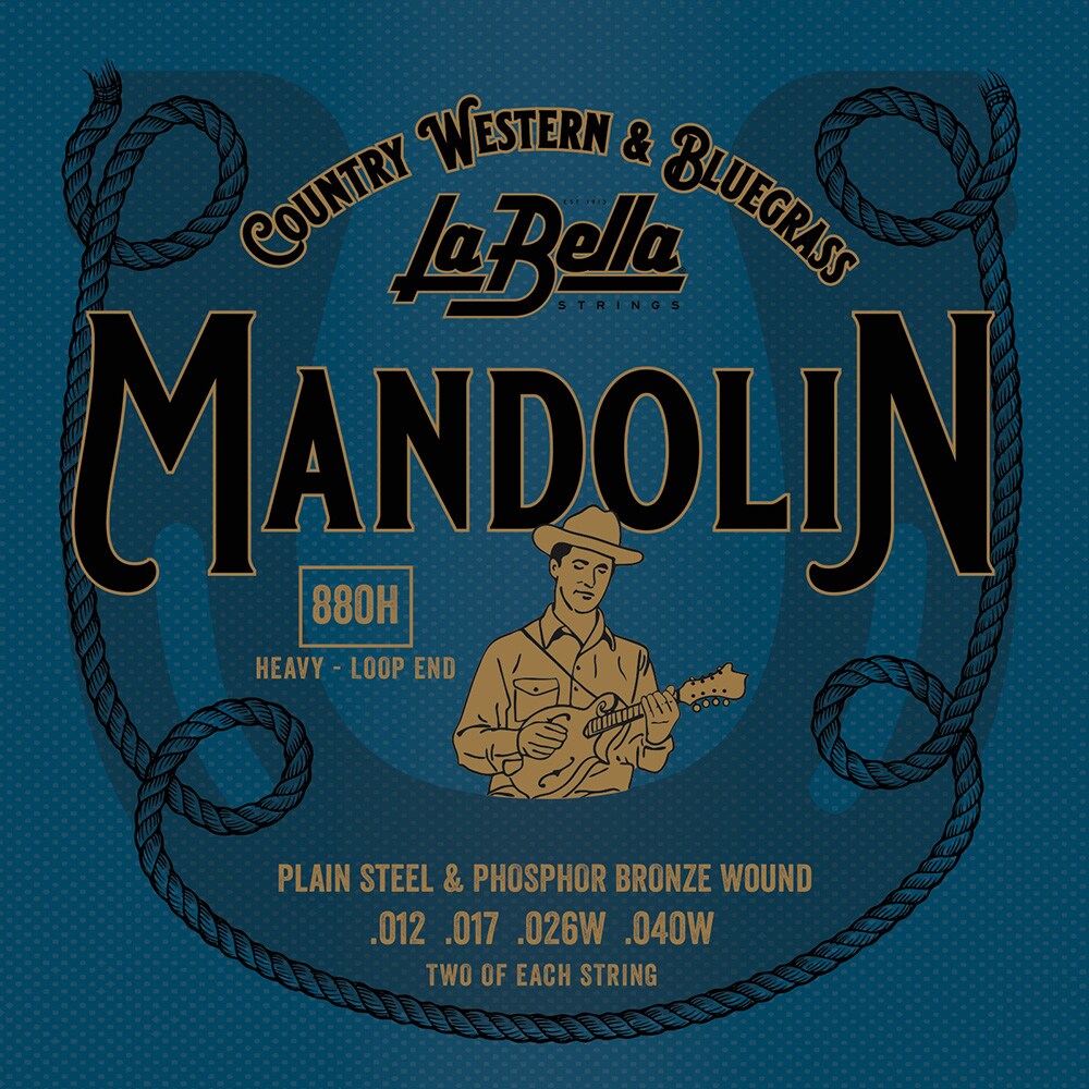 LA BELLA/880H Mandolin, Phosphor Bronze - Heavy