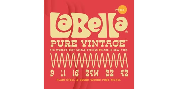 La Bella / PV942 Pure Vintage Electric Guitar Strings Extra Light 9-42