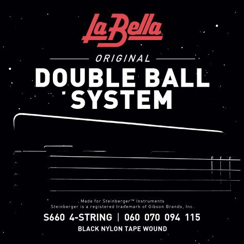 LA BELLA/S660 Double Ball Bass Black Nylon Tape Light 60-115