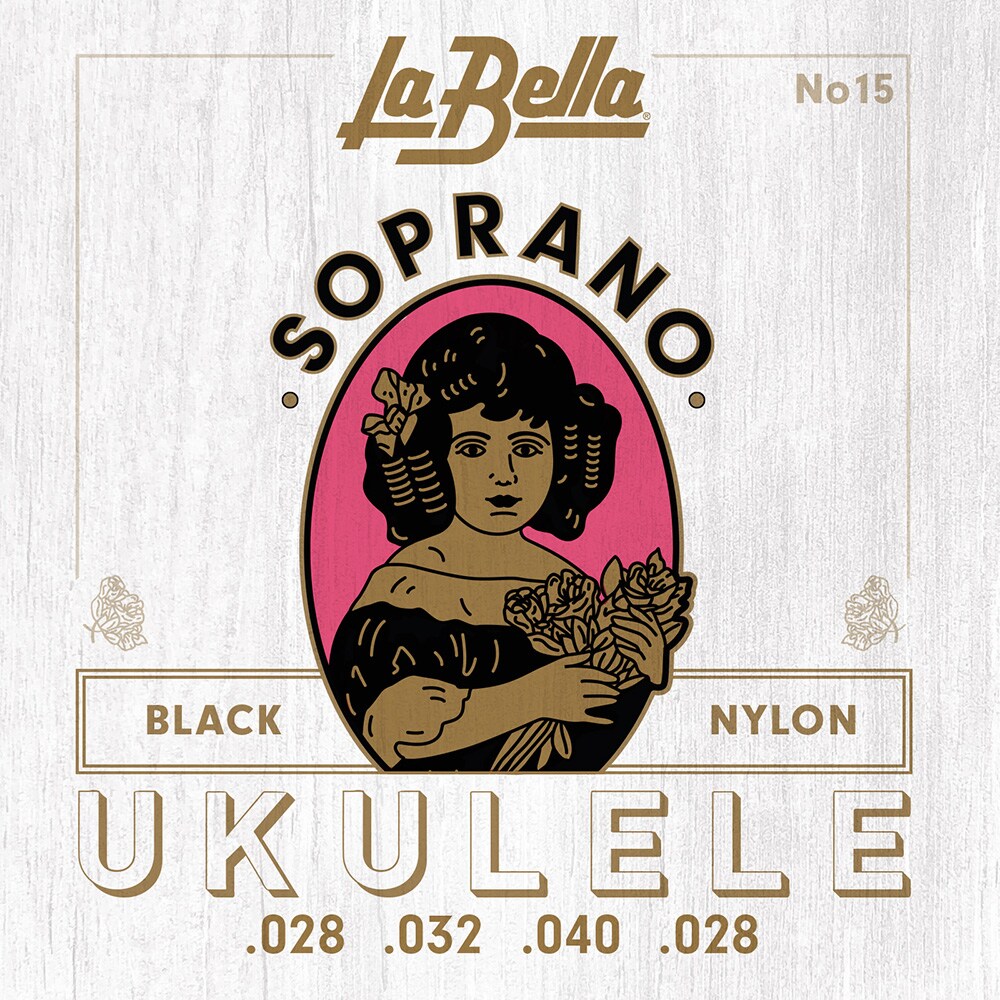 LA BELLA/15 Soprano Ukulele, Black Nylon