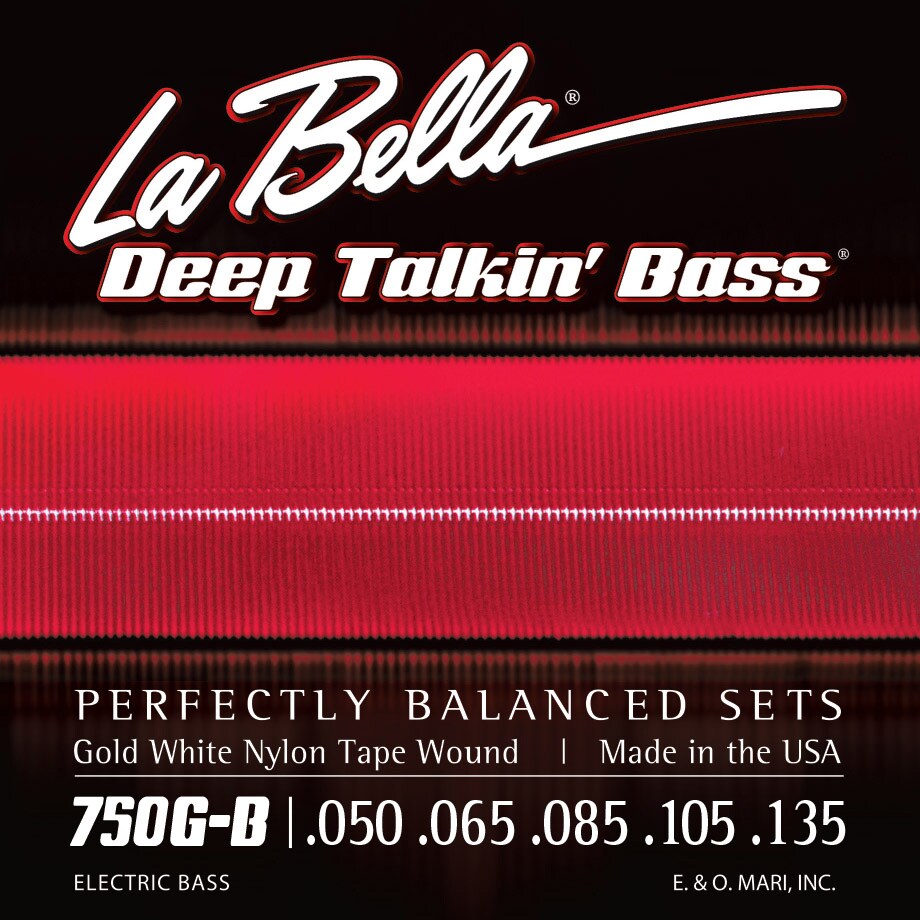 LA BELLA/750G-B Gold White Nylon Tape 5-String Light