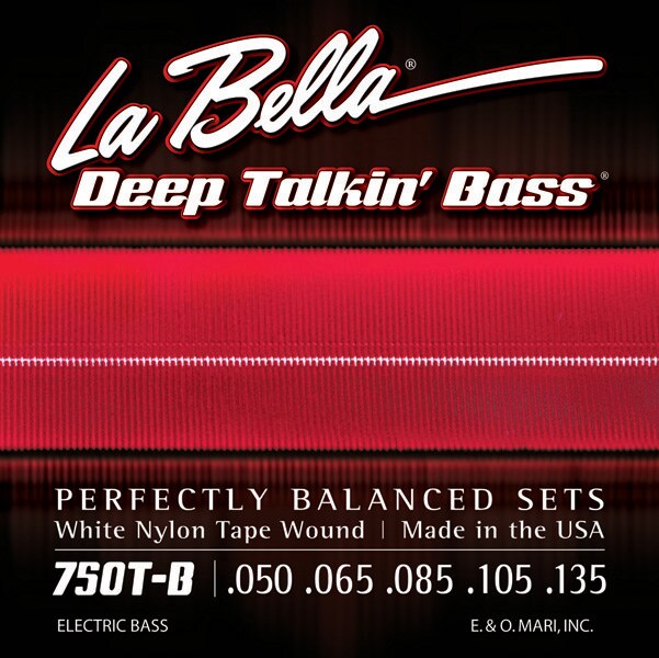 LA BELLA/750T-B White Nylon Tape 5-String Light