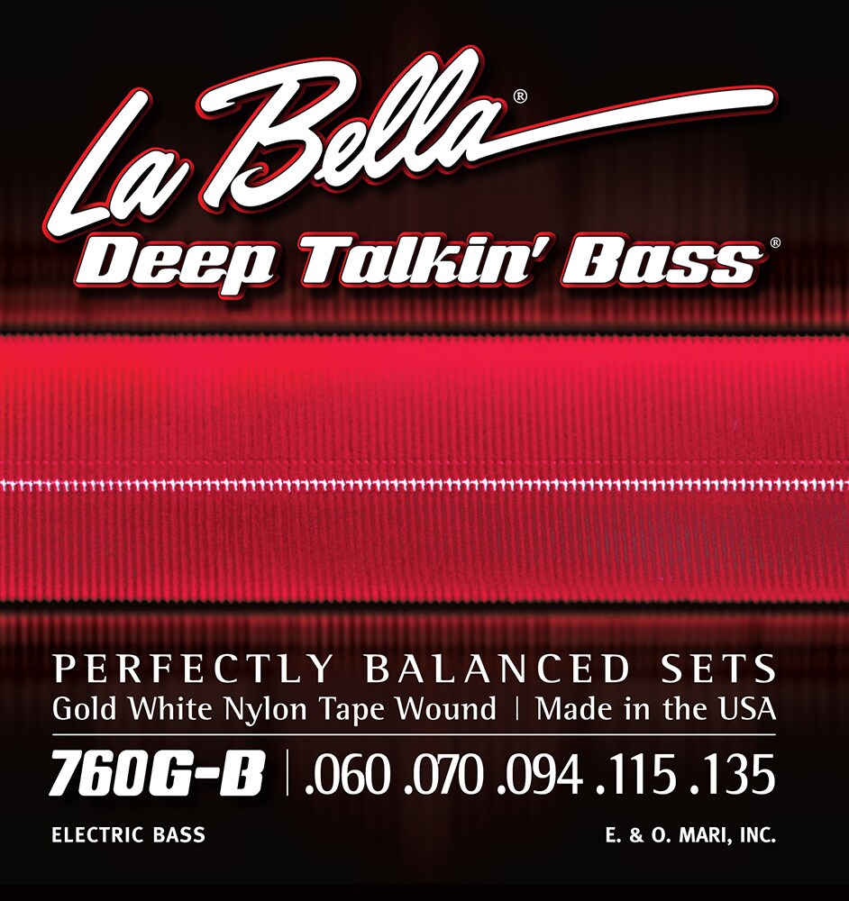 LA BELLA/760G-B Gold White Nylon Tape 5-String