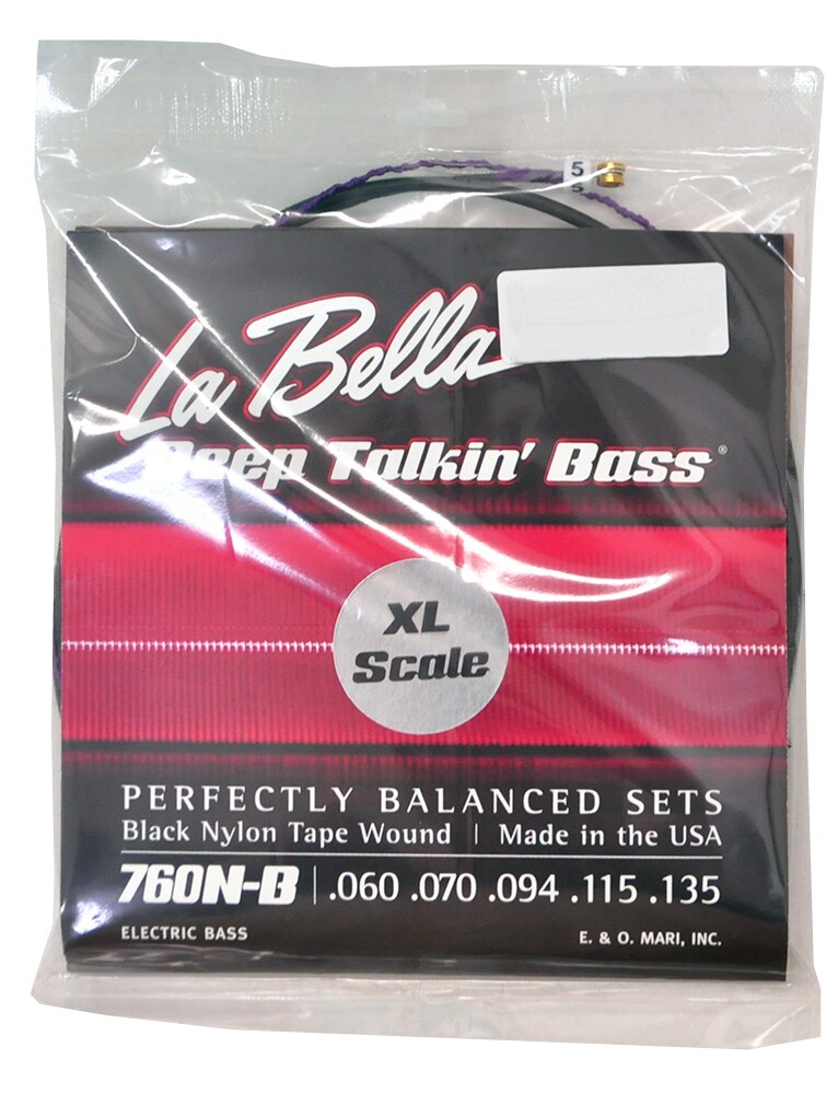 LA BELLA/760N-B Black Nylon Tape 5-String Extra-Long Scale