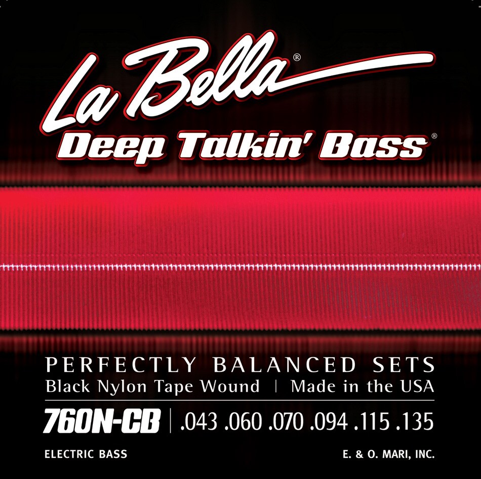 LA BELLA/760N-CB Black Nylon Tape, 6-String 43-135