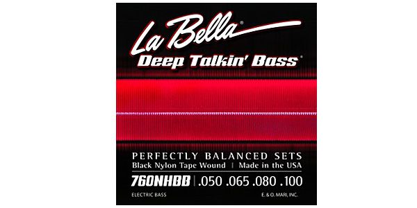 LA BELLA/760NHBB “Beatle” Bass Black Nylon Tape 50-100