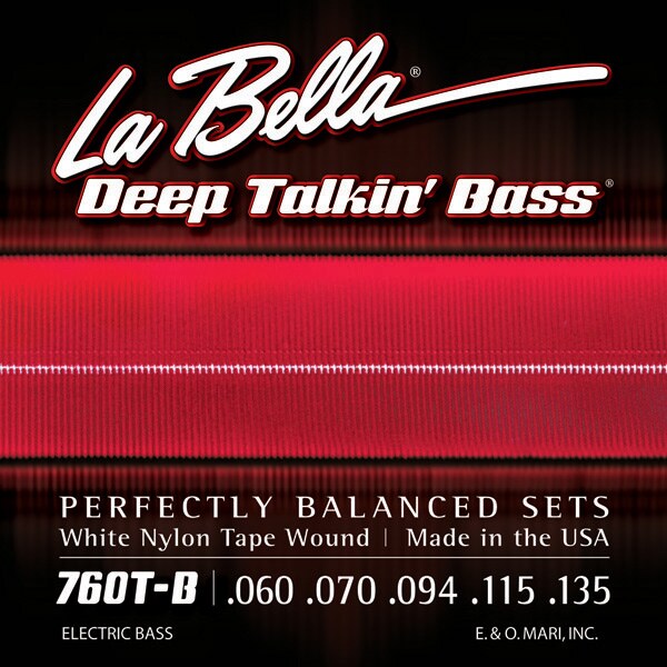 LA BELLA/760T-B White Nylon Tape, 5-String 60-135