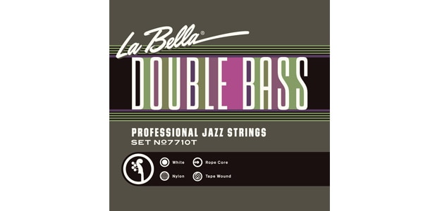 La Bella / 7710T-BB White Nylon Tape Wound for Baby Bass