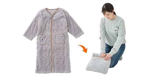 LOGOS / Wearable Blanket, Gray画像7